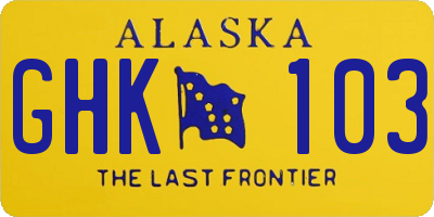 AK license plate GHK103