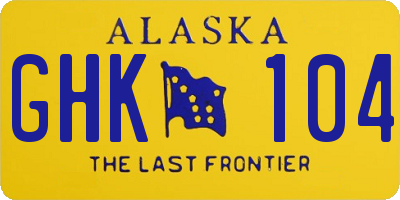 AK license plate GHK104