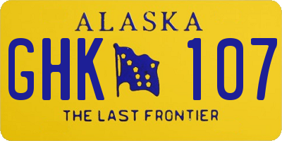 AK license plate GHK107