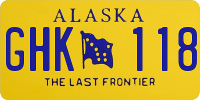 AK license plate GHK118