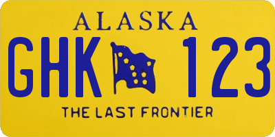 AK license plate GHK123