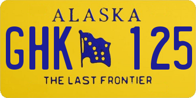 AK license plate GHK125