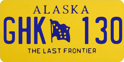 AK license plate GHK130