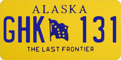 AK license plate GHK131