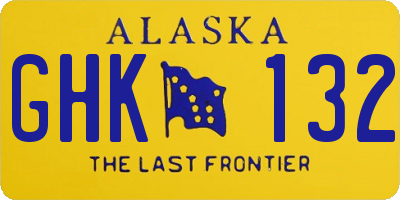 AK license plate GHK132