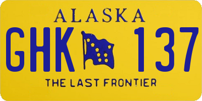 AK license plate GHK137