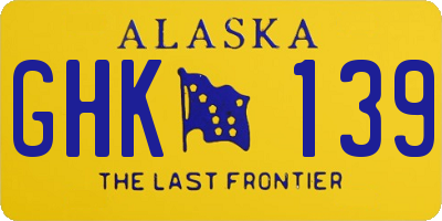 AK license plate GHK139