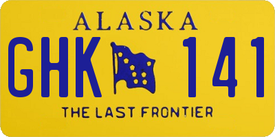 AK license plate GHK141