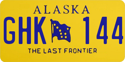 AK license plate GHK144