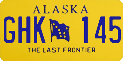 AK license plate GHK145