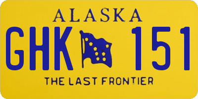AK license plate GHK151