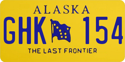 AK license plate GHK154
