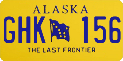 AK license plate GHK156