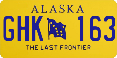 AK license plate GHK163