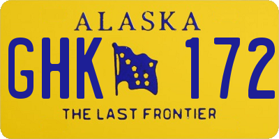 AK license plate GHK172