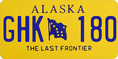 AK license plate GHK180