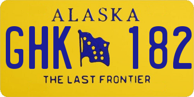 AK license plate GHK182