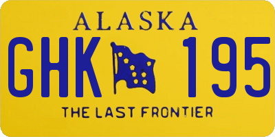 AK license plate GHK195