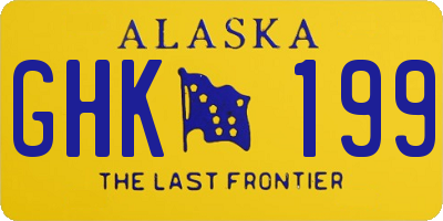 AK license plate GHK199