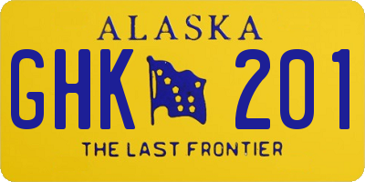 AK license plate GHK201