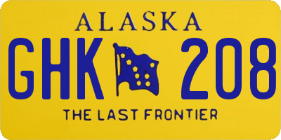 AK license plate GHK208