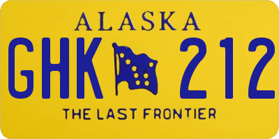 AK license plate GHK212