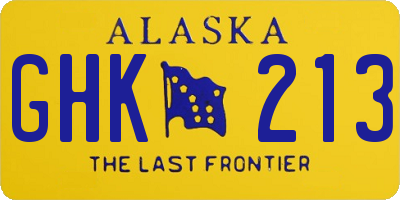 AK license plate GHK213