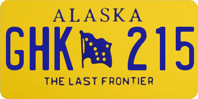 AK license plate GHK215