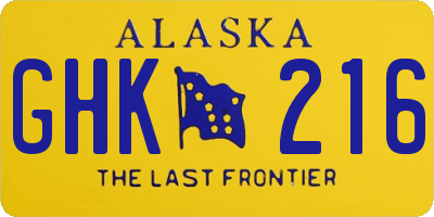 AK license plate GHK216