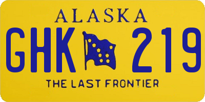 AK license plate GHK219