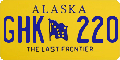 AK license plate GHK220