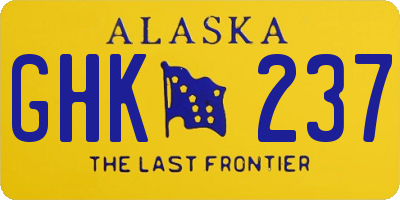 AK license plate GHK237