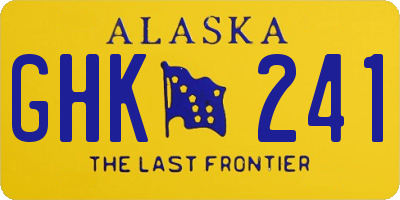 AK license plate GHK241