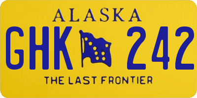 AK license plate GHK242