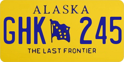AK license plate GHK245