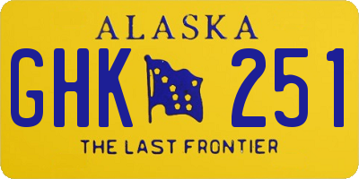 AK license plate GHK251