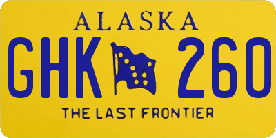 AK license plate GHK260