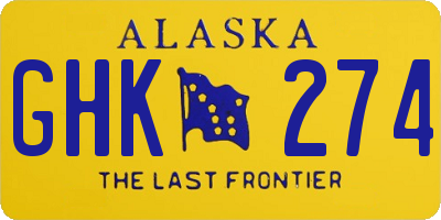 AK license plate GHK274