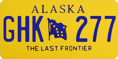 AK license plate GHK277