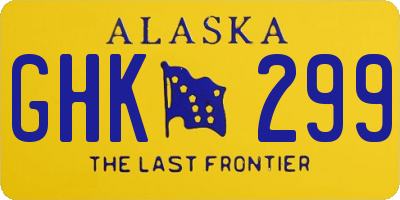 AK license plate GHK299