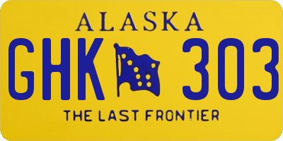 AK license plate GHK303