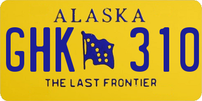 AK license plate GHK310
