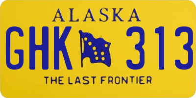 AK license plate GHK313