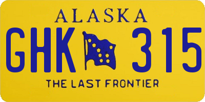 AK license plate GHK315