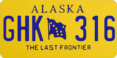 AK license plate GHK316