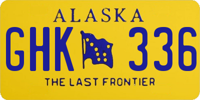 AK license plate GHK336