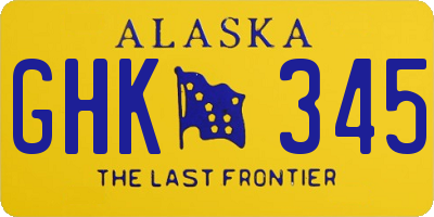 AK license plate GHK345