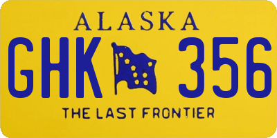 AK license plate GHK356