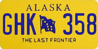 AK license plate GHK358