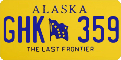 AK license plate GHK359